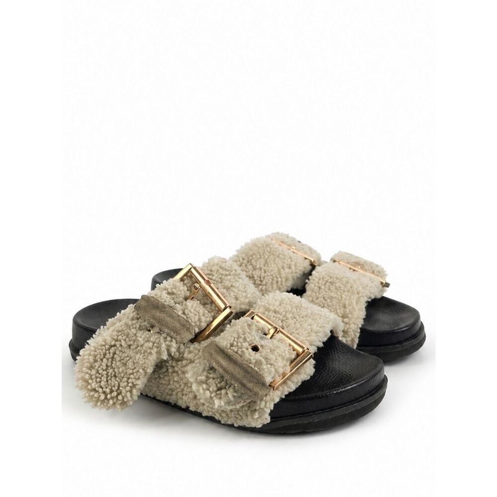 All Saints Sian Shearling Women's Sandals Size 7‎